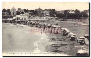 Old Postcard Royan Pontaillac Cote d'Argent Overview of the Beach