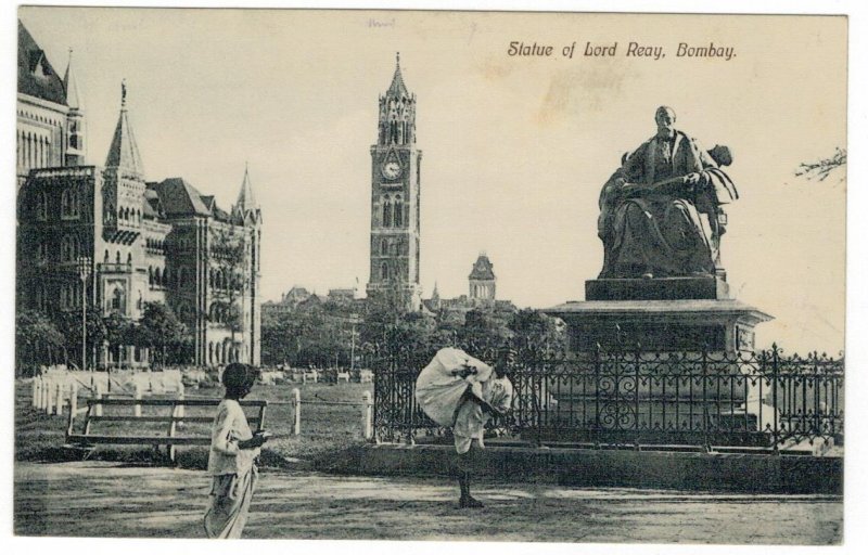 India 1910 Unused Postcard Bombay Park Gardens Statue of Lord Reay Elphinstone C