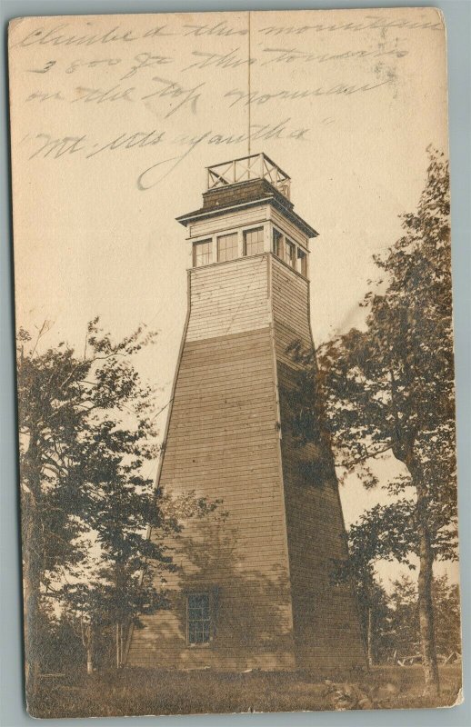 STAMFORD NY TOWER on MT.UTSAYANTHA ANTIQUE REAL PHOTO POSTCARD RPPC