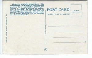 PA - Gettysburg, Lincoln Speech Memorial