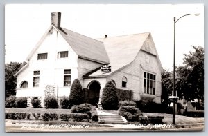 RPPC First Baptist Church Bertrice NE C1950s Postcard Z3