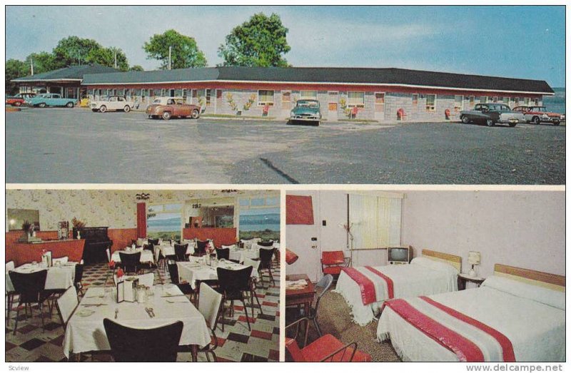 Exterior, Interior views of Motel Roland, Chateau Richer, P.Q., Canada, 40-60s