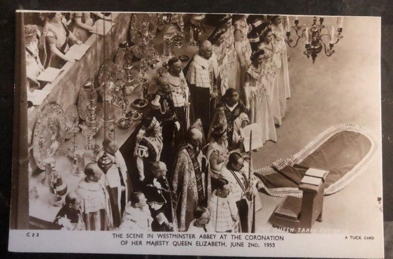 Mint England RPPC Postcard Scene At Coronation Queen Elizabeth II June 2 1953