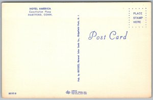 Vtg Hartford Connecticut CT Hotel America Constitution Plaza View Postcard