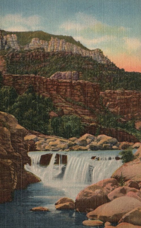 Vintage Postcard Oak Creek Canyon And Us Highway Flagstaff To Prescott Arizona