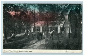 1910 Green Wood Park Des Moines Iowa IA Valley Junction Postcard 