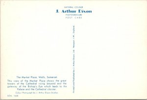 Wells, Somerset England  MARKET PLACE Street Scene~Red Lion Hotel  4X6 Postcard