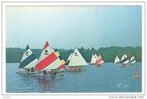 One of the weekly sailboat races, Hickory Hills Lake,Lunenburg,Massachusetts,...