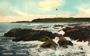 Vintage Postcard Girdleness Lighthouse Near Torry Battery Aberdeen Scotland