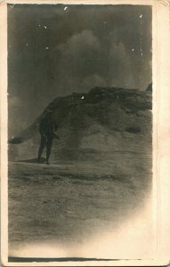 Vtg Cartolina RPPC 1900s Yellowstone National Park Castello Geyser Unp