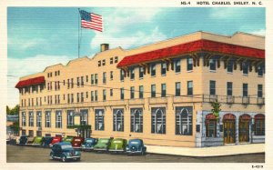 Shelby NC-North Carolina, Hotel Charles Building Front View Vintage Postcard