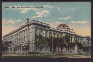 Public Library and Memorial Building,Milwaukee,WI Postcard