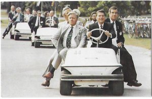 American President Ronald Reagan Driving Golf Cart 1981