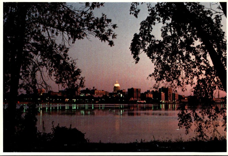 Wisconsin Madison Sunrise View Of Downtown