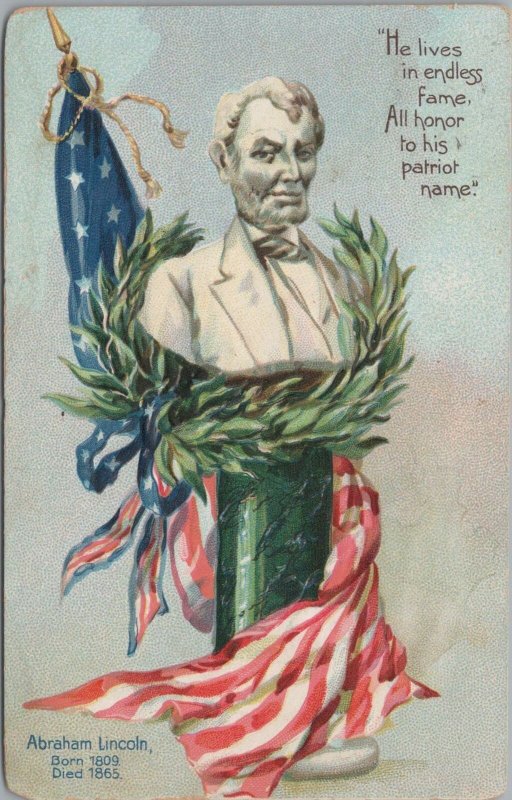 Patriotic Postcard Abraham Lincoln He Lives in Endless Fame