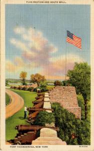 NY - Fort Ticonderoga. South Wall, Flag Bastian