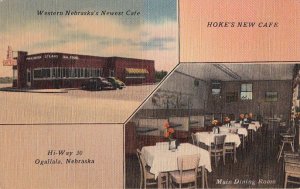 Postcard Hoke's New Cafe Hi Way 30 Ogallala Nebraska NE
