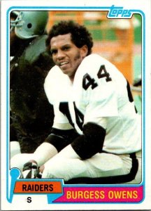 1981 Topps Football Card Burgell Owens Oakland Raiders sk10398