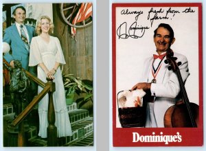 2 Postcards WASHINGTON D.C. ~ French Restaurant DOMINIQUE'S & Dianna ~ Signed?