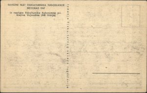 Federal Rally Yugoslav Academy Fine Arts Belgrade Beograd 1947 Postcard #2
