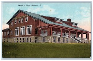 Quincy Illinois IL Postcard Country Club House c1930's Unposted Vintage
