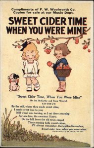 Woolworth Music Dept Sweet Cider Time Song Lyrics c1910 Vintage Postcard