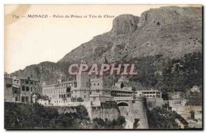 Old Postcard Monaco Monte Carlo Palace of the Prince and dog head