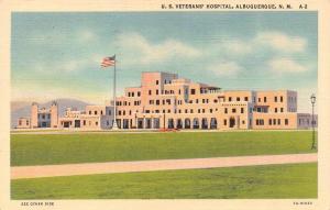 ALBUQUERQUE, NM  New Mexico   VETERANS' HOSPITAL  1940 Curt Teich Linen Postcard