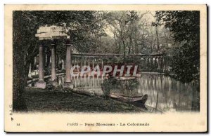 Paris Old Postcard Montceau Park Colonnade