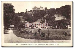 Old Postcard Uriage Les Bains walks and Chateau