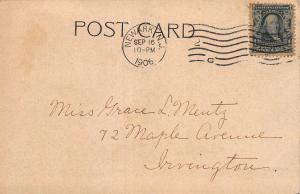 Public Library, Newark, New Jersey, Early Postcard, Used in 1906