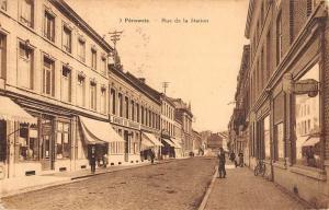 Peruwelz Belgium Station Street Scene Historic Bldgs Antique Postcard K85908