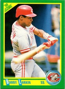 1990 Score Baseball Card Barry Larkiin Cincinnati Reds sk2733