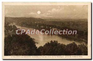 Postcard Old Ste Foy La Grande View of the River Dordogne took the castle baby