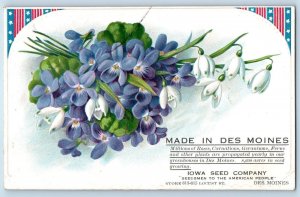 c1950 Made In Des Moines Iowa Seed Company Des Moines Iowa Advertising Postcard