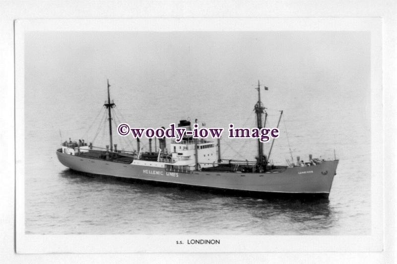 pf4582 - Greek Hellenic Lines Cargo Ship - Londinon , built 1950 - postcard