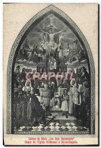 Old Postcard Round Table The Seven Sacraments Choir of St Nicolas & # 39Eglis...