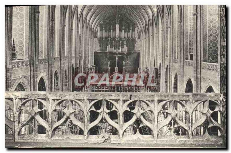 Postcard Old Albi Interior of the Cathedral Organ