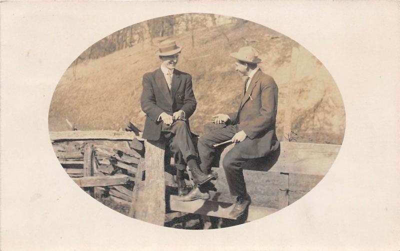 D17/ Duncan Falls Ohio Postcard Real Photo RPPC 1911 Gay Interest Zanesville