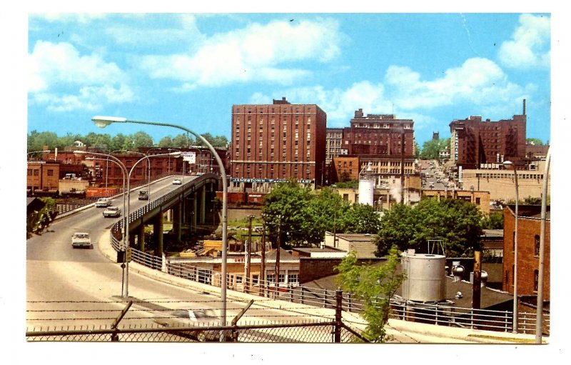 NY - Jamestown. Washington Street Bridge & Skyline