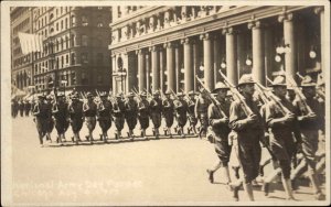 Chicago IL Nat'l Army Day Parade 1917 Real Photo Postcard