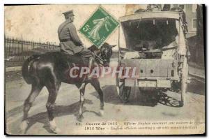 Postcard Old English Army officer escorting a car injured
