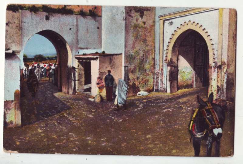 P1217 old unused postcard tetuan puerta de tanger morocco