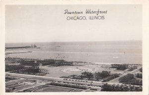 Postcard RPPC Downtown Waterfront Chicago IL