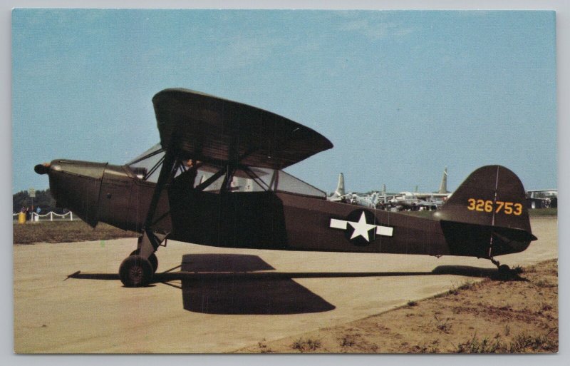 Aircraft~Taylorcraft L-2M Grasshopper On Runway~Vintage Postcard 