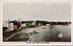 English Bay Vancouver BC British Columbia 1950s Gowen Sutton RPPC Postcard H32