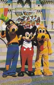 Florida Walt Disney World Goofy Mickey And Pluto Pose With One Of The Many Di...