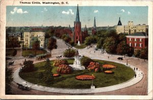 Thomas Circle Washington DC Antique WB Postcard PM Clean Cancel WOB Note 1c 