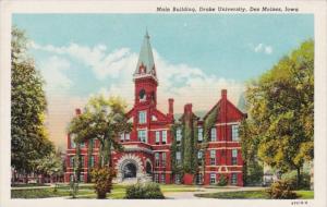 Iowa Des Moines Main Building Drake University Curteich