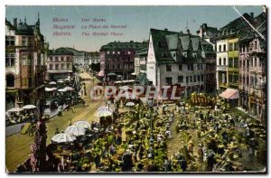 Old Postcard Mainz Der Markt Moyence The Square Morche Maintz The Market Place